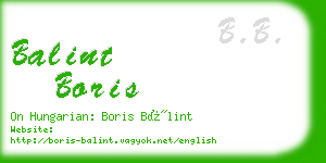 balint boris business card